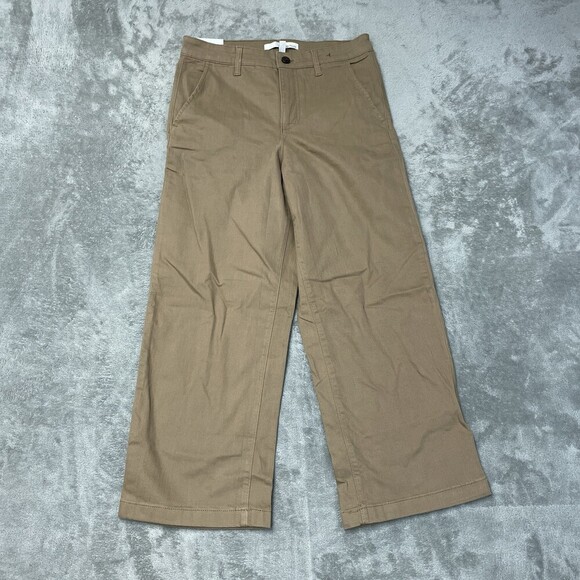 Ella Moss Pants - Ella Moss Women's Size 6 Wide Leg Crop Brown Cotton Spandex H0399